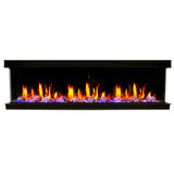 Litedeer Homes WarmCastle 72" Black 3-Side Smart Electric Fireplace With Amber Reflective Glass ZEF72TA