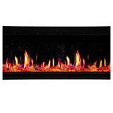 Litedeer Homes WarmCastle 72" Black 3-Side Smart Electric Fireplace With Amber Reflective Glass ZEF72TA