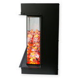 Litedeer Homes WarmCastle 72" Black 3-Side Smart Electric Fireplace With Amber Reflective Glass ZEF72TA