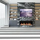 Litedeer Latitude 45" Smart Linear WiFi Enabled Vent-Free Built-In Electric Fireplace With Driftwood Log & River Rock ZEF45X