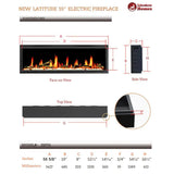 Litedeer Latitude 55" Smart Linear WiFi Enabled Vent-Free Built-In Electric Fireplace With Driftwood Log & River Rock ZEF55V