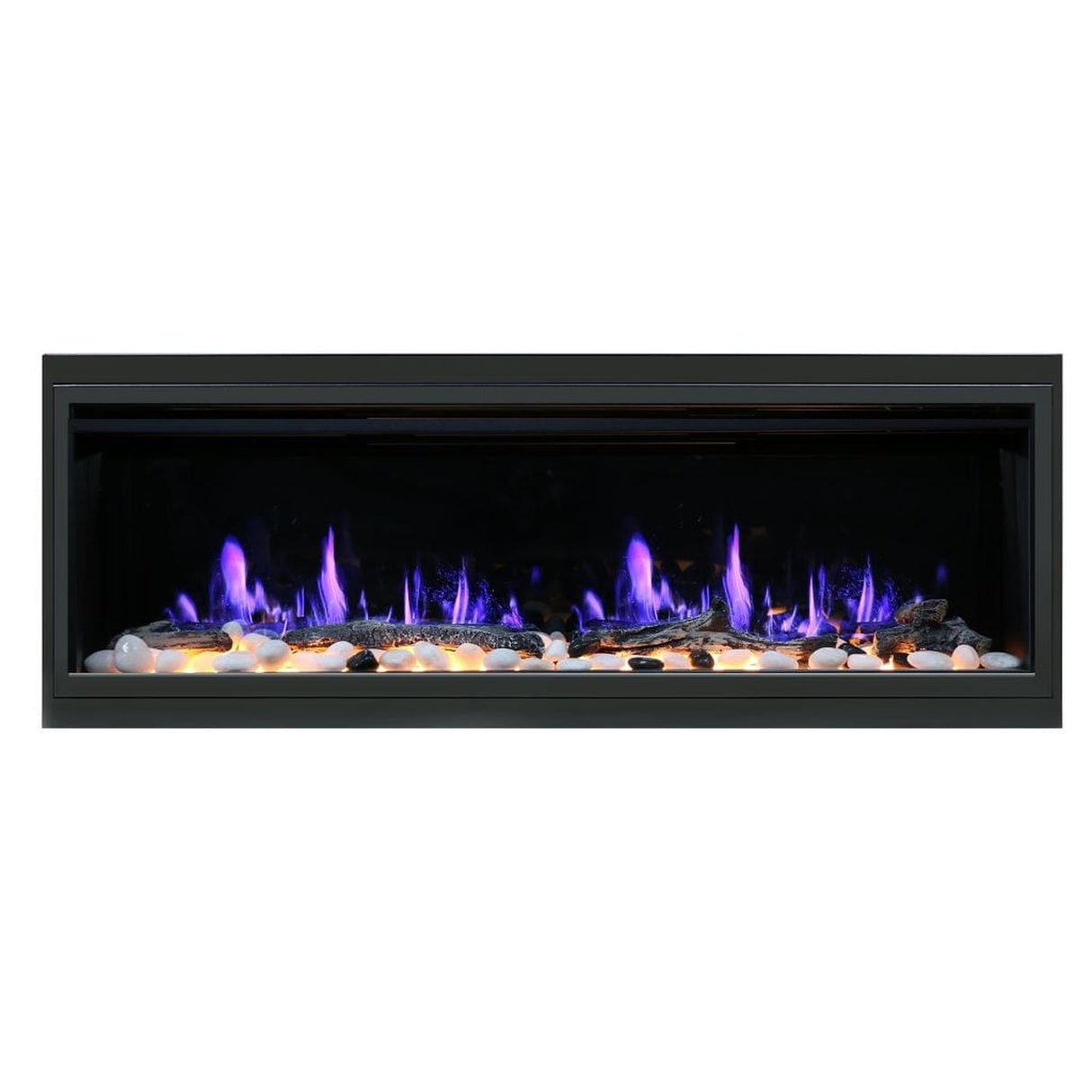 Litedeer Latitude 55" Smart Linear WiFi Enabled Vent-Free Built-In Electric Fireplace With Driftwood Log & River Rock ZEF55V