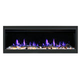 Litedeer Latitude 55" Smart Linear WiFi Enabled Vent-Free Built-In Electric Fireplace With Driftwood Log & River Rock ZEF55V