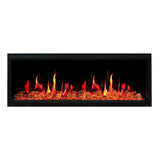 Litedeer Homes Latitude 55" Smart Built‑In Electric Fireplace with Reflective Amber Glass ZEF55VA