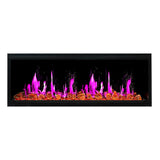 Litedeer Homes Latitude 55" Smart Built‑In Electric Fireplace with Reflective Amber Glass ZEF55VA