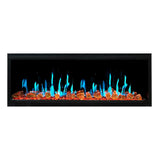 Litedeer Homes Latitude 55" Smart Built‑In Electric Fireplace with Reflective Amber Glass ZEF55VA