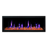 Litedeer Homes Latitude 55" Smart Built‑In Electric Fireplace with Reflective Amber Glass ZEF55VA