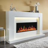 Litedeer Homes Latitude 55" Smart Built‑In Electric Fireplace with Reflective Amber Glass ZEF55VA