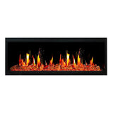 Litedeer Homes Latitude 55" Smart Built‑In Electric Fireplace with Reflective Amber Glass ZEF55VA