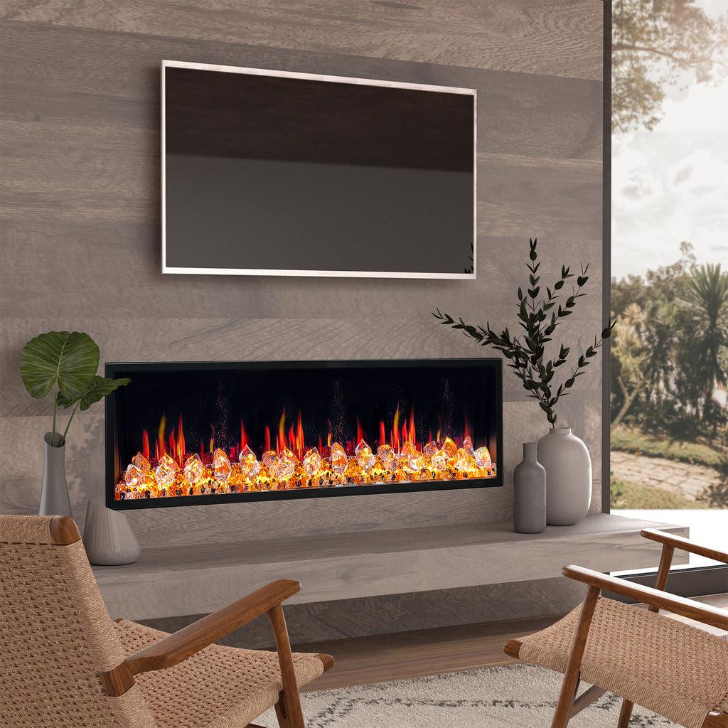 Litedeer Homes Latitude 65″ Smart Ultra‑Slim Built‑In Electric Fireplace ZEF65XC