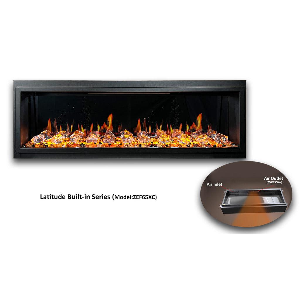 Litedeer Homes Latitude 65″ Smart Ultra‑Slim Built‑In Electric Fireplace ZEF65XC