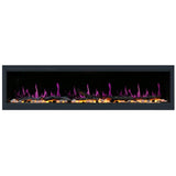 Litedeer Homes Latitude 75" Smart Linear WiFi Enabled Vent-Free Built-In Electric Fireplace With Driftwood Log & River Rock ZEF75V