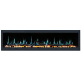 Litedeer Homes Latitude 75" Smart Linear WiFi Enabled Vent-Free Built-In Electric Fireplace With Driftwood Log & River Rock ZEF75V