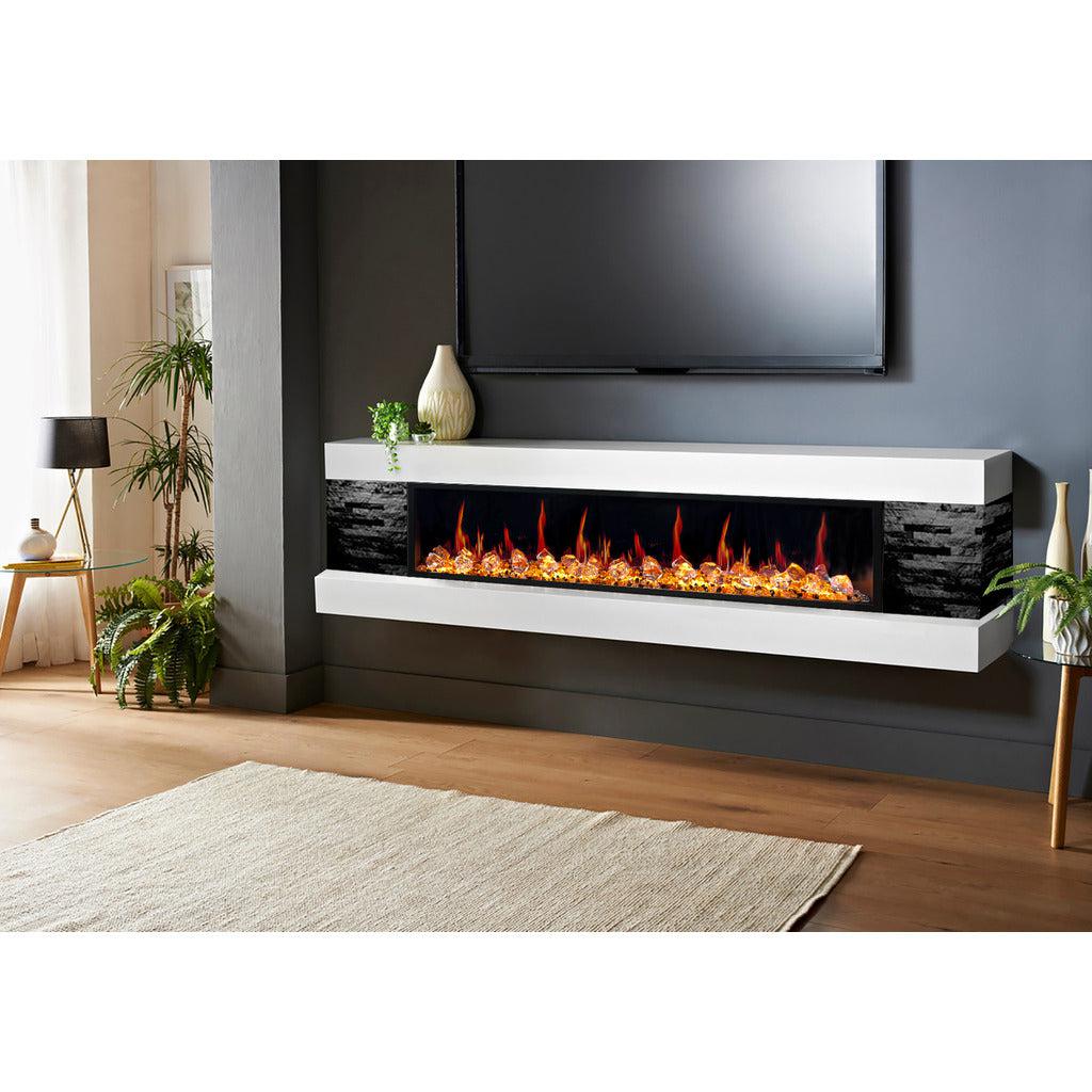 Litedeer Homes Latitude 75″ Smart Control Ultra‑Slim Built‑In Electric Fireplace ZEF75VC
