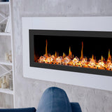 Litedeer Homes Latitude II 48 inch Wall Mounted Smart Electric Fireplace with APP 3-inch Trim Multi-flame Style ZEF48XC
