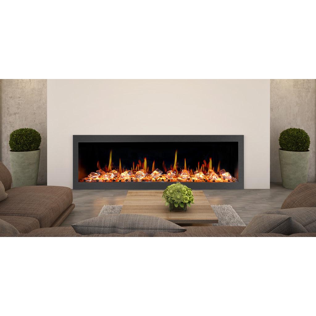 Litedeer Homes Latitude II 58" Wall Mount Smart Electric Fireplace with app Diamond-like Crystal ZEF58VC