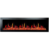 Litedeer Homes Latitude II 68" Smart Wall Mounted Electric Fireplace with Reflective Amber Glass ZEF68XA