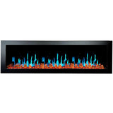 Litedeer Homes Latitude II 68" Smart Wall Mounted Electric Fireplace with Reflective Amber Glass ZEF68XA