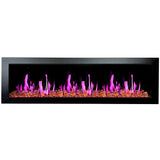 Litedeer Homes Latitude II 68" Smart Wall Mounted Electric Fireplace with Reflective Amber Glass ZEF68XA