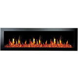 Litedeer Homes Latitude II 68" Smart Wall Mounted Electric Fireplace with Reflective Amber Glass ZEF68XA