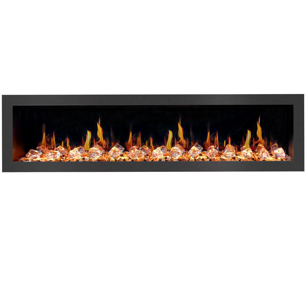 Litedeer Latitude II 78" Recess/Wall Mount Electric Fireplace with Crackling Sounds Multi-Flame, 5 Unique Colour ZEF78VC