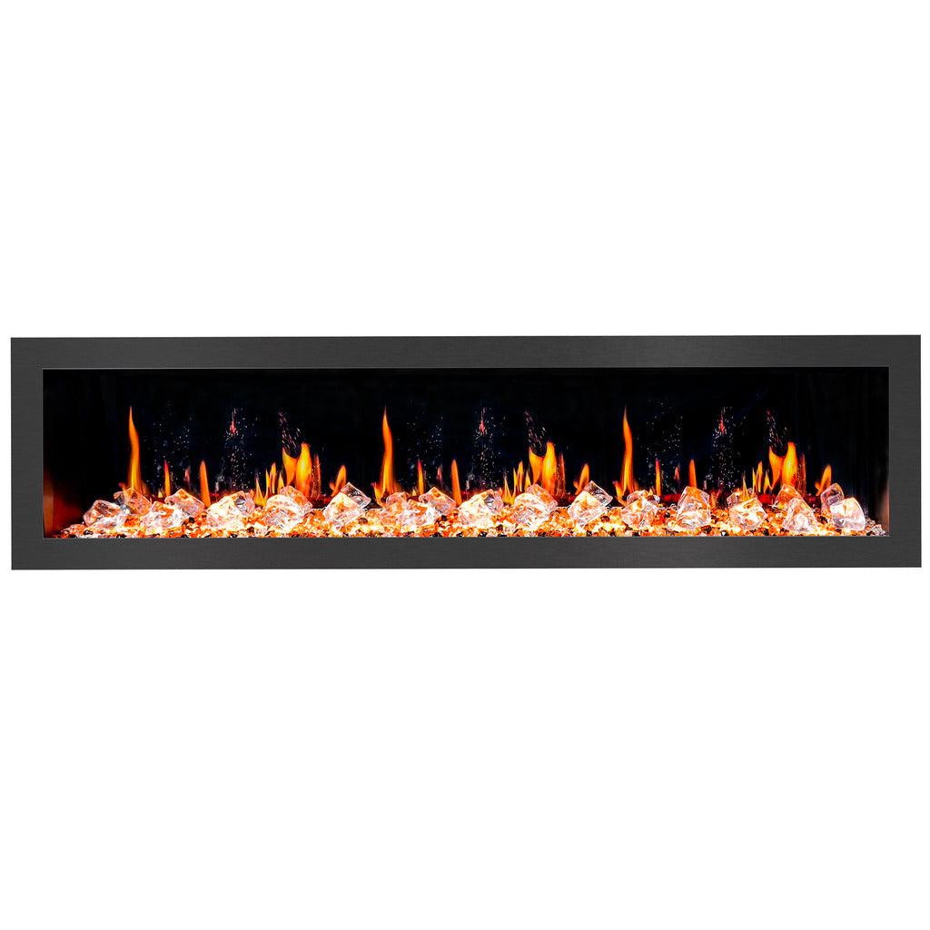 Litedeer Latitude II 78" Recess/Wall Mount Electric Fireplace with Crackling Sounds Multi-Flame, 5 Unique Colour ZEF78VC