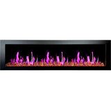 Litedeer Latitude II 78" Vent-Free Seamless Push-In Electric Fireplace with Reflective Fire Glass ZEF78VA