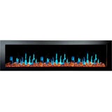 Litedeer Latitude II 78" Vent-Free Seamless Push-In Electric Fireplace with Reflective Fire Glass ZEF78VA