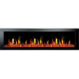 Litedeer Latitude II 78" Vent-Free Seamless Push-In Electric Fireplace with Reflective Fire Glass ZEF78VA
