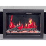 Litedeer Homes LiteStar 38-in Smart Electric Fireplace Insert with App 5 Unique Flame Crackling Sounds Driftwood Logs & River Rocks ZEF38VC