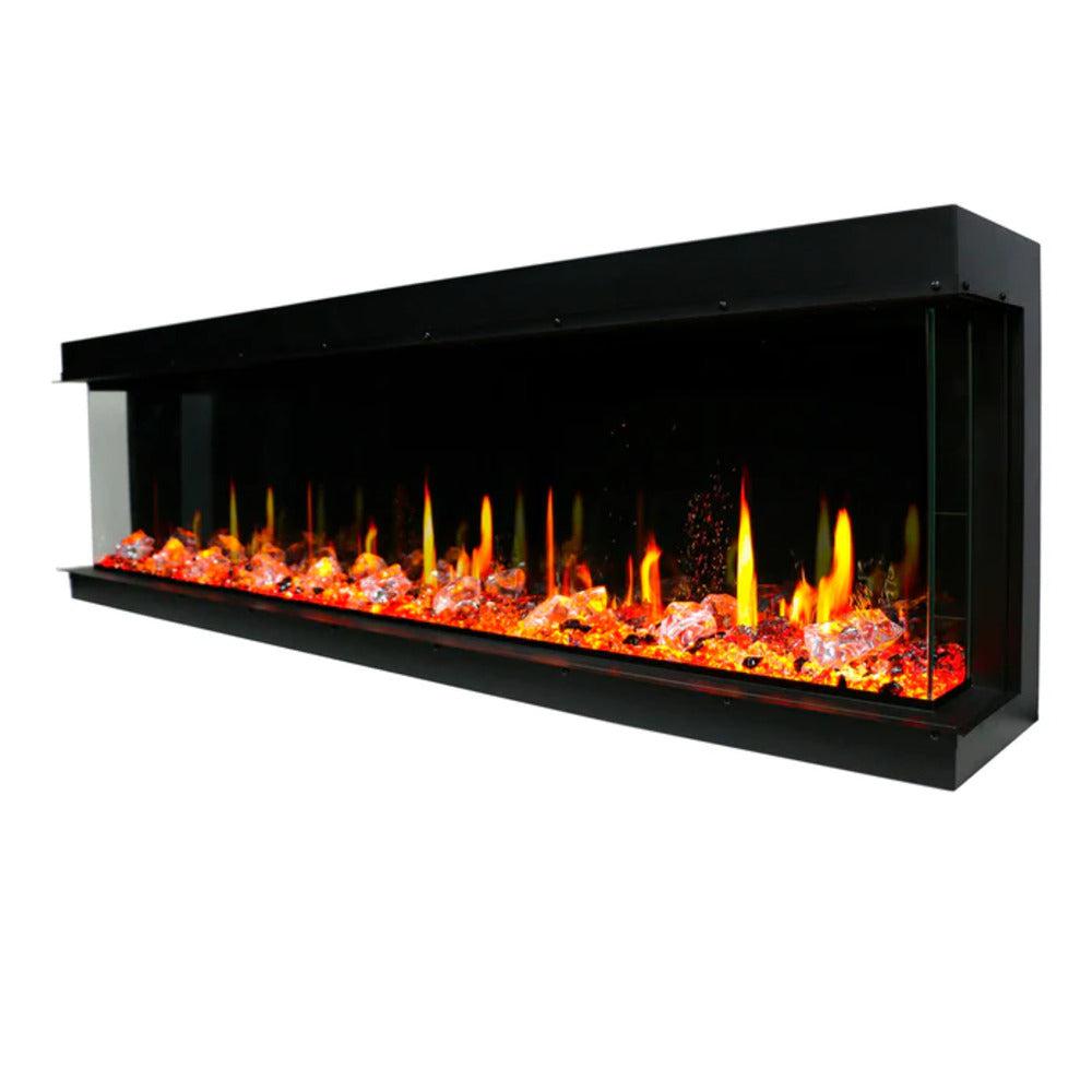 Litedeer Homes Warmcastle 72" 3-Sided Vent-Free Smart WiFi-Enabled Electric Fireplace ZEF72T