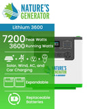 Nature’s Generator Lithium 3600 Power Station – 3600W / 3072Wh Portable Generator