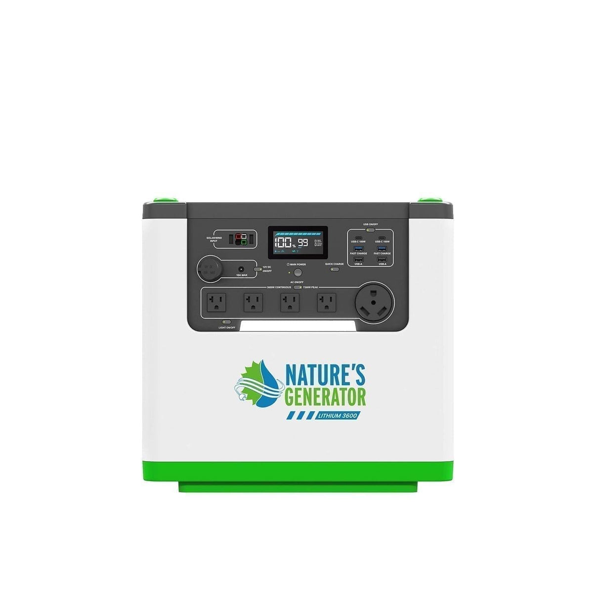 Nature’s Generator Lithium 3600 Power Station – 3600W / 3072Wh Portable Generator