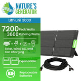 Nature’s Generator Lithium 3600 Solar Generator – 3600W / 3072Wh Power Station