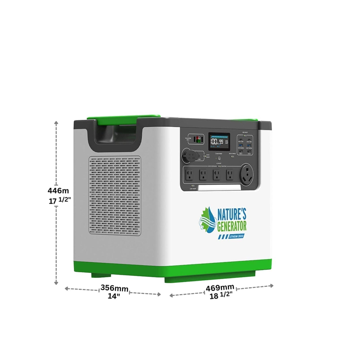 Nature’s Generator Lithium 3600 Power Station – 3600W / 3072Wh Portable Generator