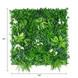 Designer Plants USA Luxury Snowy White Artificial Vertical Garden 40 x 40 Commercial Grade
