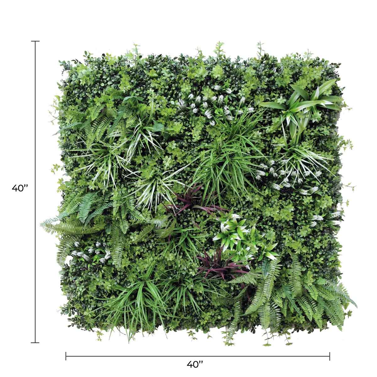Designer Plants USA Luxury Tropical Vista Artificial Vertical Garden 40" x 40" 11SQ FT Commercial Grade UV Resistant