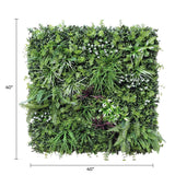 Designer Plants USA Luxury Tropical Vista Artificial Vertical Garden 40" x 40" 11SQ FT Commercial Grade UV Resistant