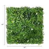 Designer Plants USA Luxury White Oasis Artificial Vertical Garden 40" x 40" 11SQ FT Commercial Grade UV Resistant