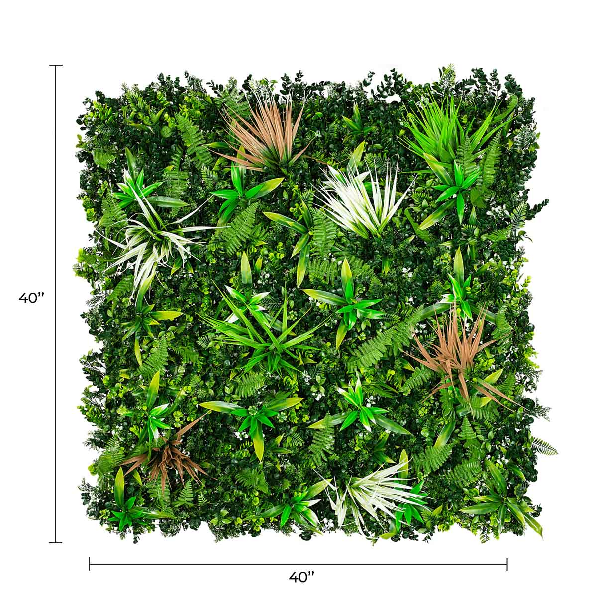Designer Plants USA Luxury Wild Tropics Artificial Vertical Garden 40" x 40" 11SQ FT Commercial Grade UV Resistant