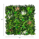 Designer Plants USA Luxury Wild Tropics Artificial Vertical Garden 40" x 40" 11SQ FT Commercial Grade UV Resistant