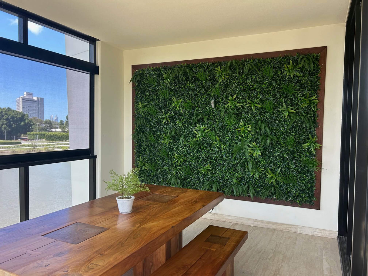 Designer Plants USA Luxury Green Tropics Artificial Living Wall 40x40 Commercial Grade
