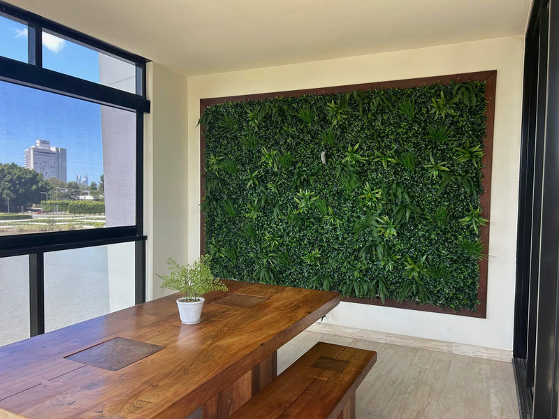 Designer Plants USA Luxury Green Tropics Artificial Living Wall 40x40 Commercial Grade