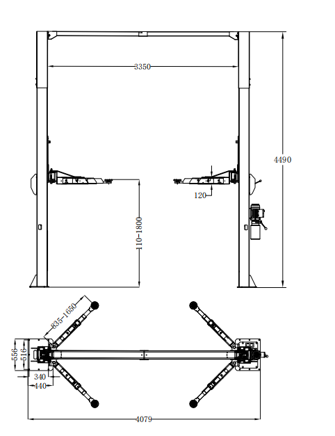 Katool 15000lbs Symmetric Two Post Lift KT-M150D