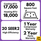 MRCOOL DIY 5th Gen EasyPro 18,000 BTU Single Zone Mini Split Complete System 230V with 16 ft. DIY Quick Connect Line Set and DIYPRO Cable