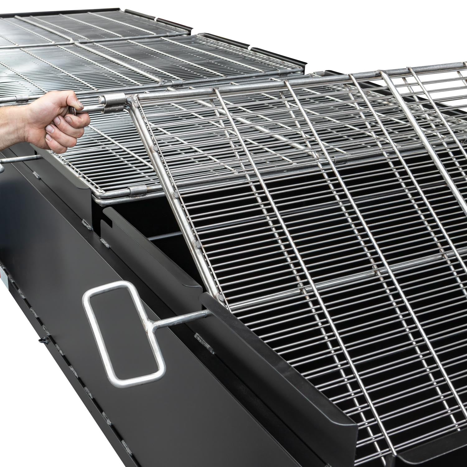 Meadow Creek BBQ144 4-Pit Chicken Cooker Trailer with Rotating Grates