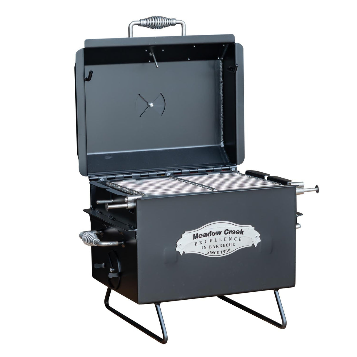 Meadow Creek BBQ18 Charcoal Grill Chicken Cooker with Rotating Grates