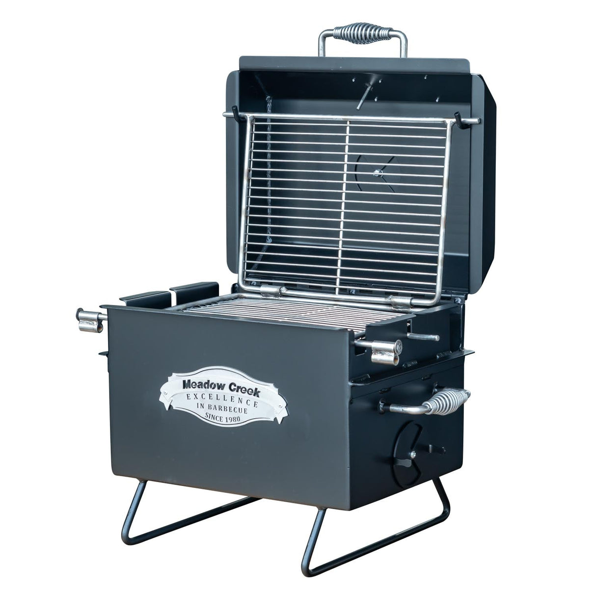 Meadow Creek BBQ18 Charcoal Grill Chicken Cooker with Rotating Grates