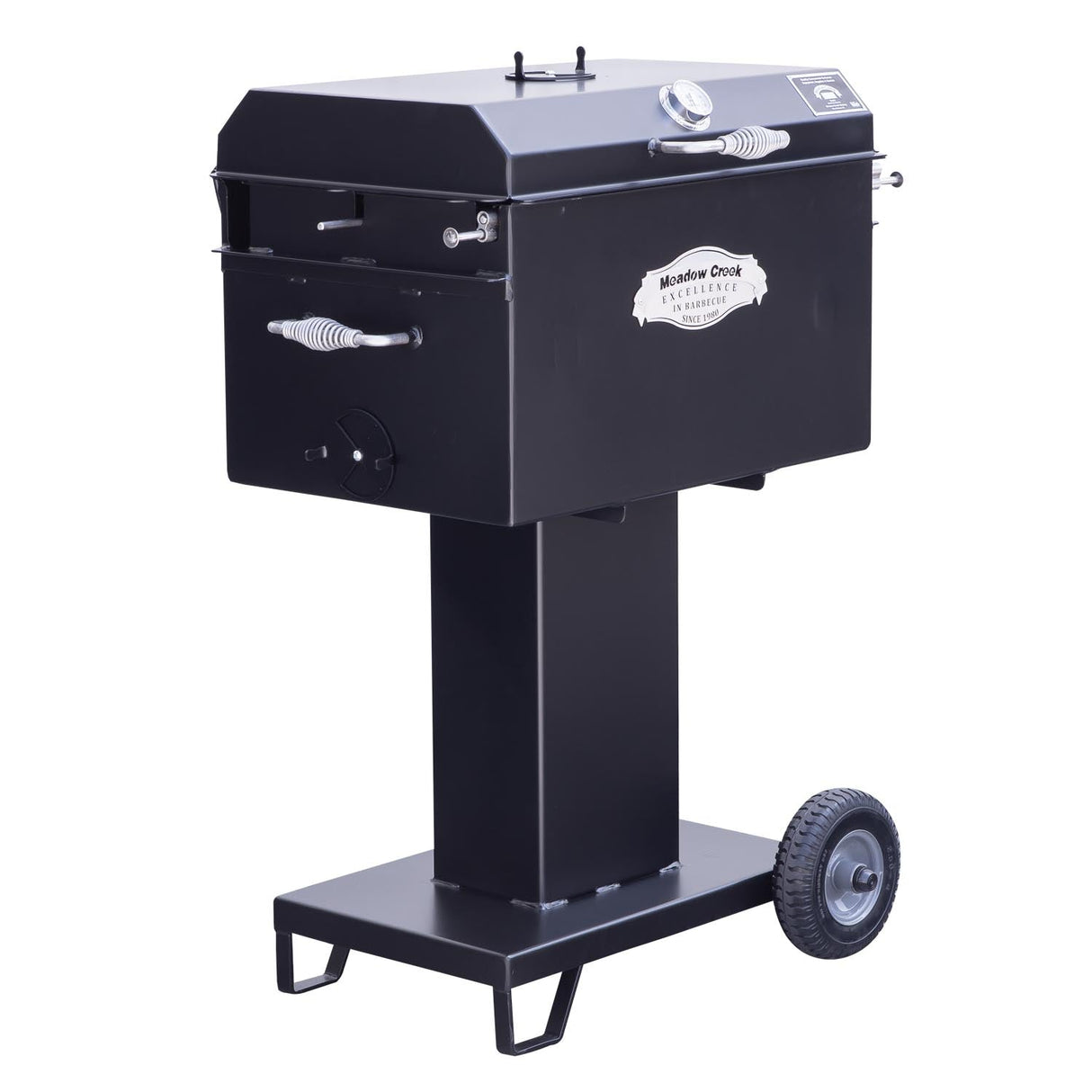 Meadow Creek BBQ26S Charcoal Grill Chicken Cooker with Rotating Grates and Free Standing Legs
