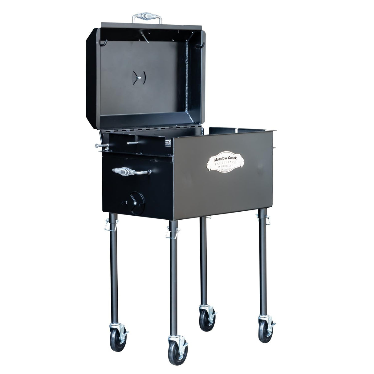 Meadow Creek BBQ26S Charcoal Grill Chicken Cooker with Rotating Grates and Free Standing Legs